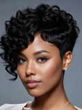 Human Hair Short Pixie Cut Wigs for Women Wear and Go Glueless Wigs Side Bangs 101
