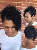 Human Hair Short Pixie Cut Wigs for Women Wear and Go Glueless Wigs Side Bangs 101