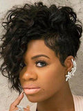 Human Hair Short Pixie Cut Wigs for Women Wear and Go Glueless Wigs Side Bangs 101