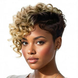 Human Hair Short Pixie Cut Wigs for Women Wear and Go Glueless Wigs Side Bangs 101