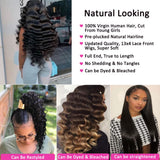 YUZHU Loose Deep Wave 13x1 Human Hair Lace Front Wigs