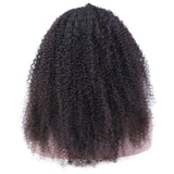 YUZHU Kinky Curly 13x1 T Part Lace Front Wigs Douible Drawn Human Hair Natural Color 200% Super High Denisty
