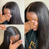 Straight 13x4 Lace Frontal Wigs Human Hair Brazilian Straight Wig Natural Color 180% Density