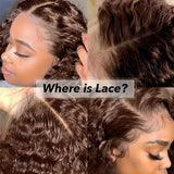 YUZHU 5x5 Water Wave HD Lace Closure Wigs Human Hair Pre Plucked Chocolate Brown