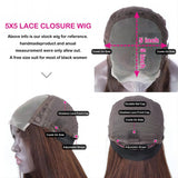 YUZHU 5x5 Water Wave HD Lace Closure Wigs Human Hair Pre Plucked Chocolate Brown