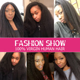 Kinky Straight Bundles With Closure Brazilian Human Hair Natural Black