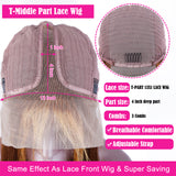 YUZHU Straight 13x1 P4/27 Highlight Lace Front Wigs Human Hair Transparent HD Lace Wigs 150% -200%Density