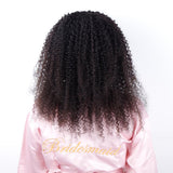 YUZHU Kinky Curly Headband Human Hair Wigs Glueless Natural Color 180% Density