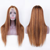 YUZHU Highlight 4/27 Straight 13x1 T Part Lace Front Wigs Human hair 250 density