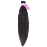 YUZHU Brazilian Kinky Straight Human Hair 3 Bundles Natural Color